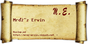 Mráz Ervin névjegykártya