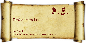 Mráz Ervin névjegykártya