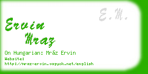 ervin mraz business card